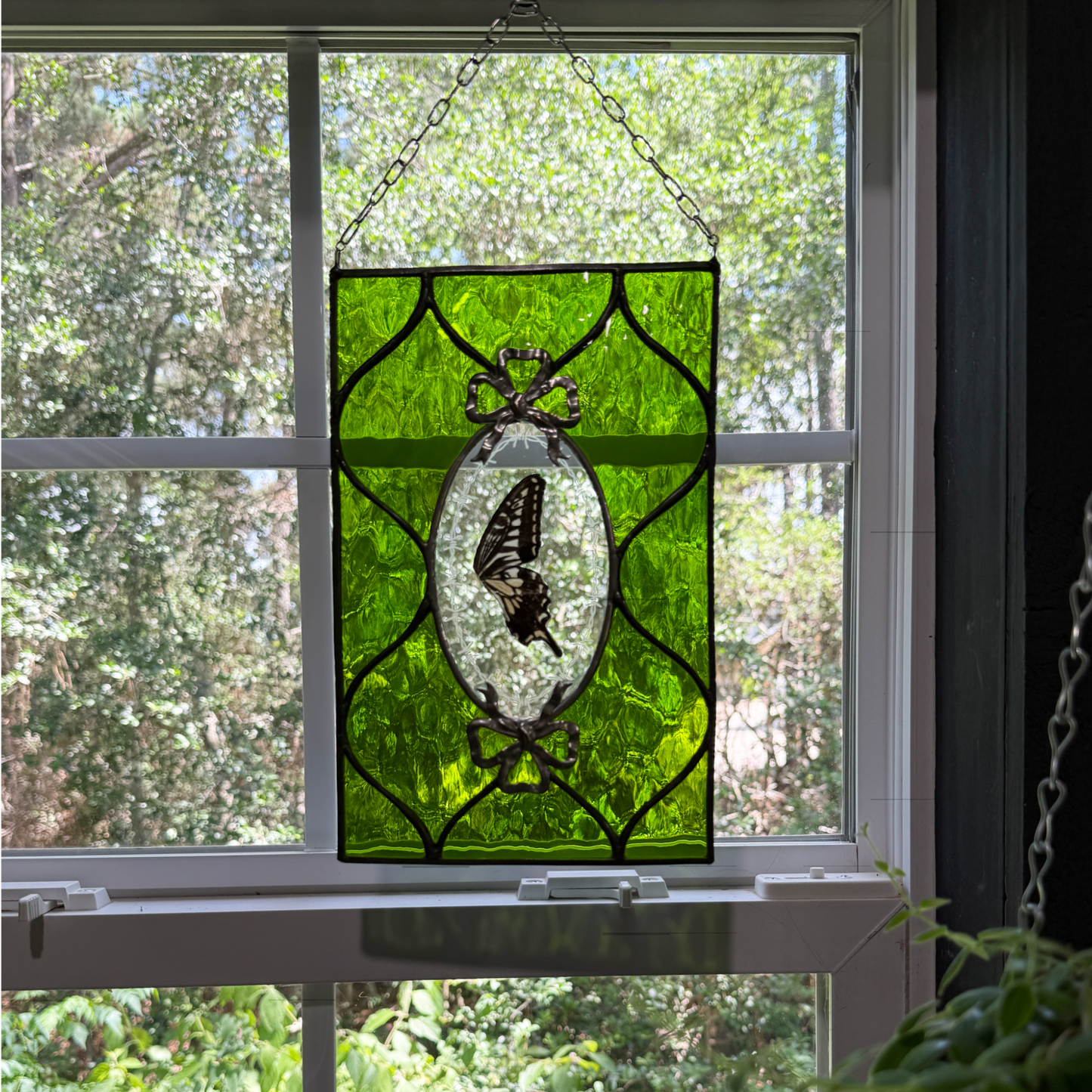 Barbed Butterfly Cameo Stained Glass Suncatcher