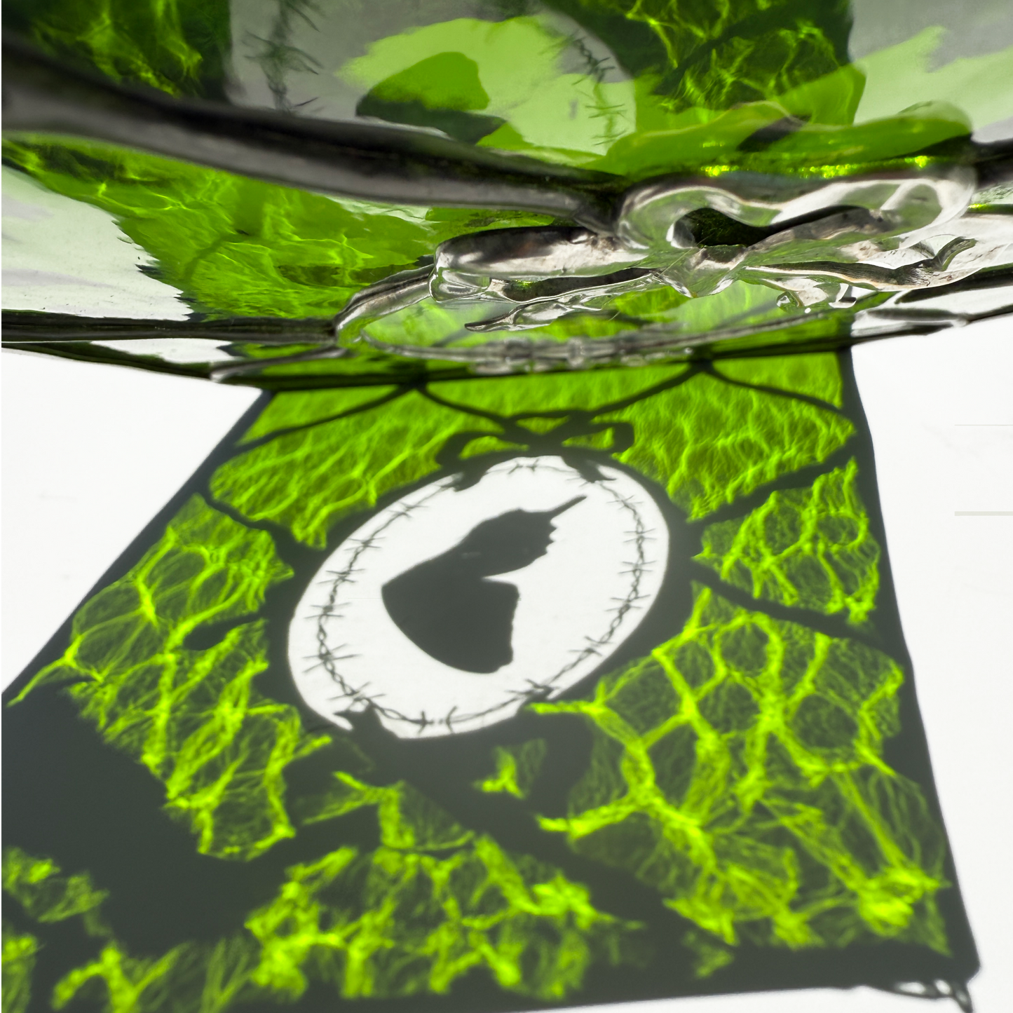 Barbed Butterfly Cameo Stained Glass Suncatcher