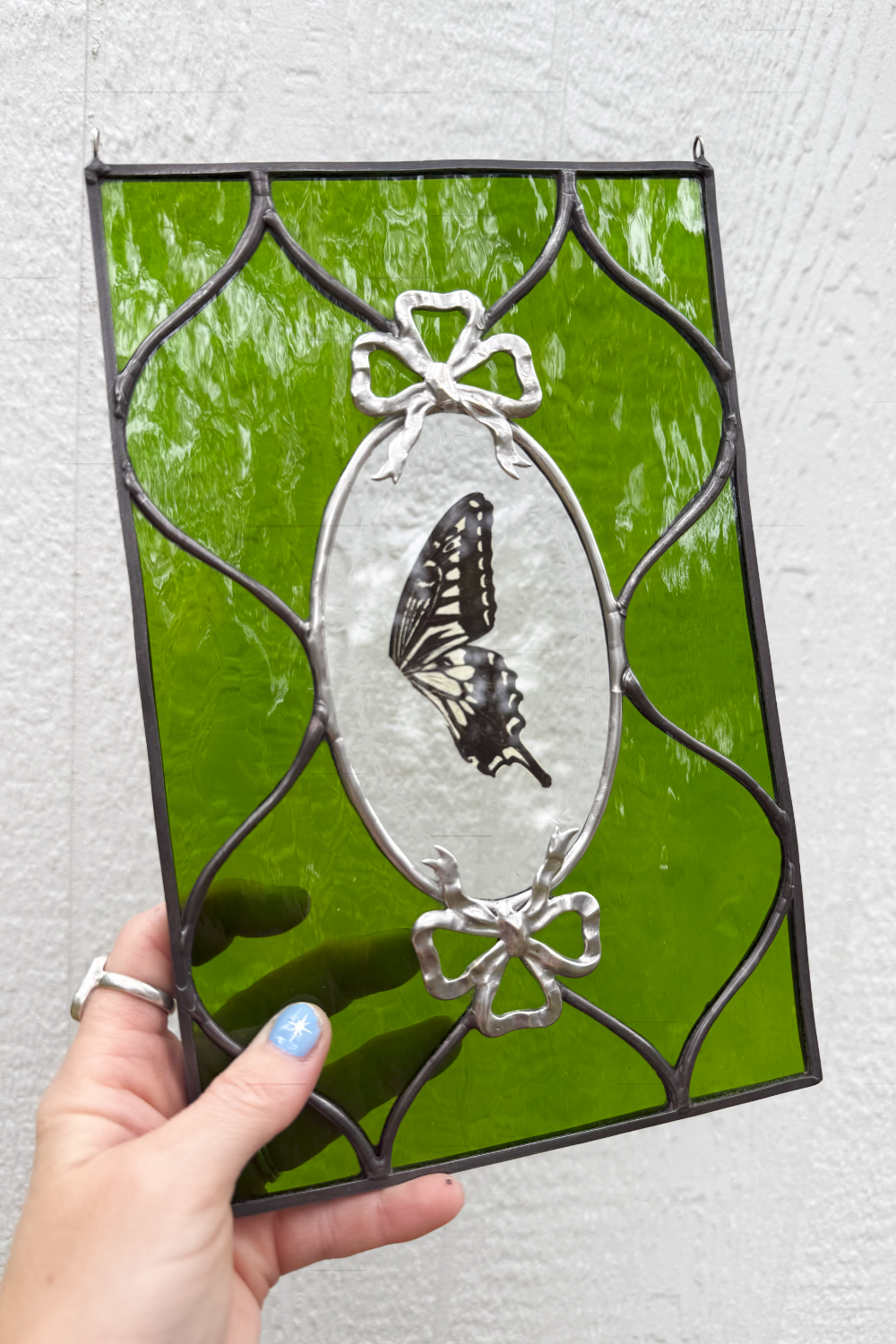 Barbed Butterfly Cameo Stained Glass Suncatcher