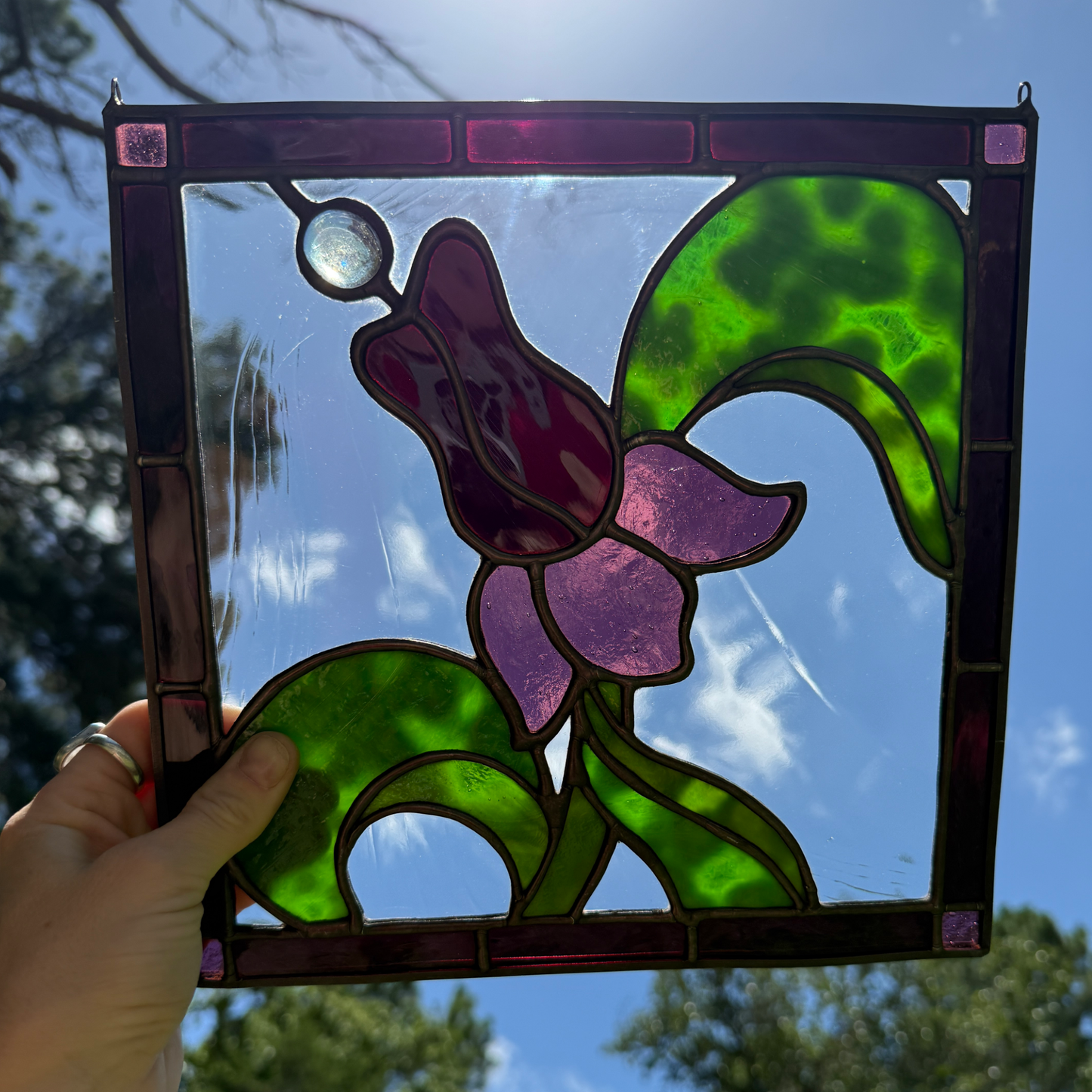 The Bloomers Waltz Stained Glass Suncatcher