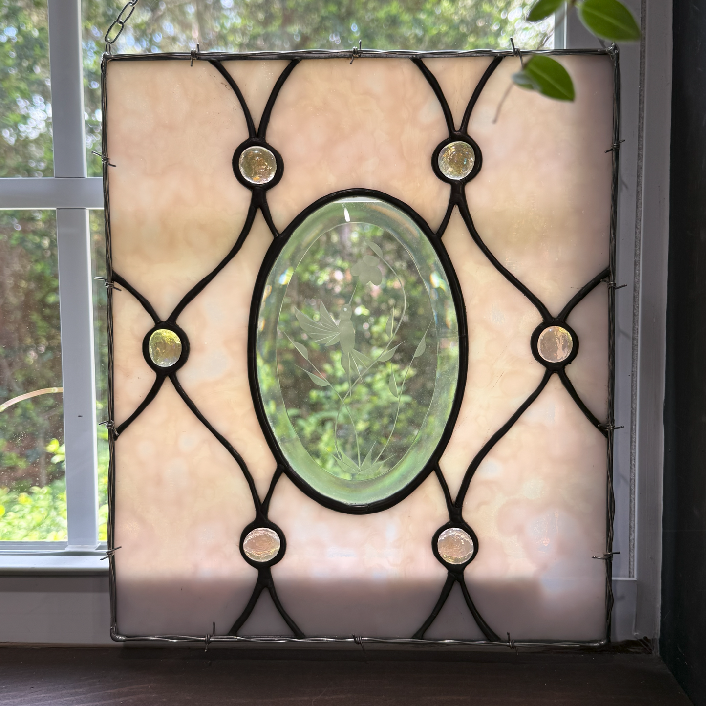Ethereal Lace Stained Glass Suncatcer