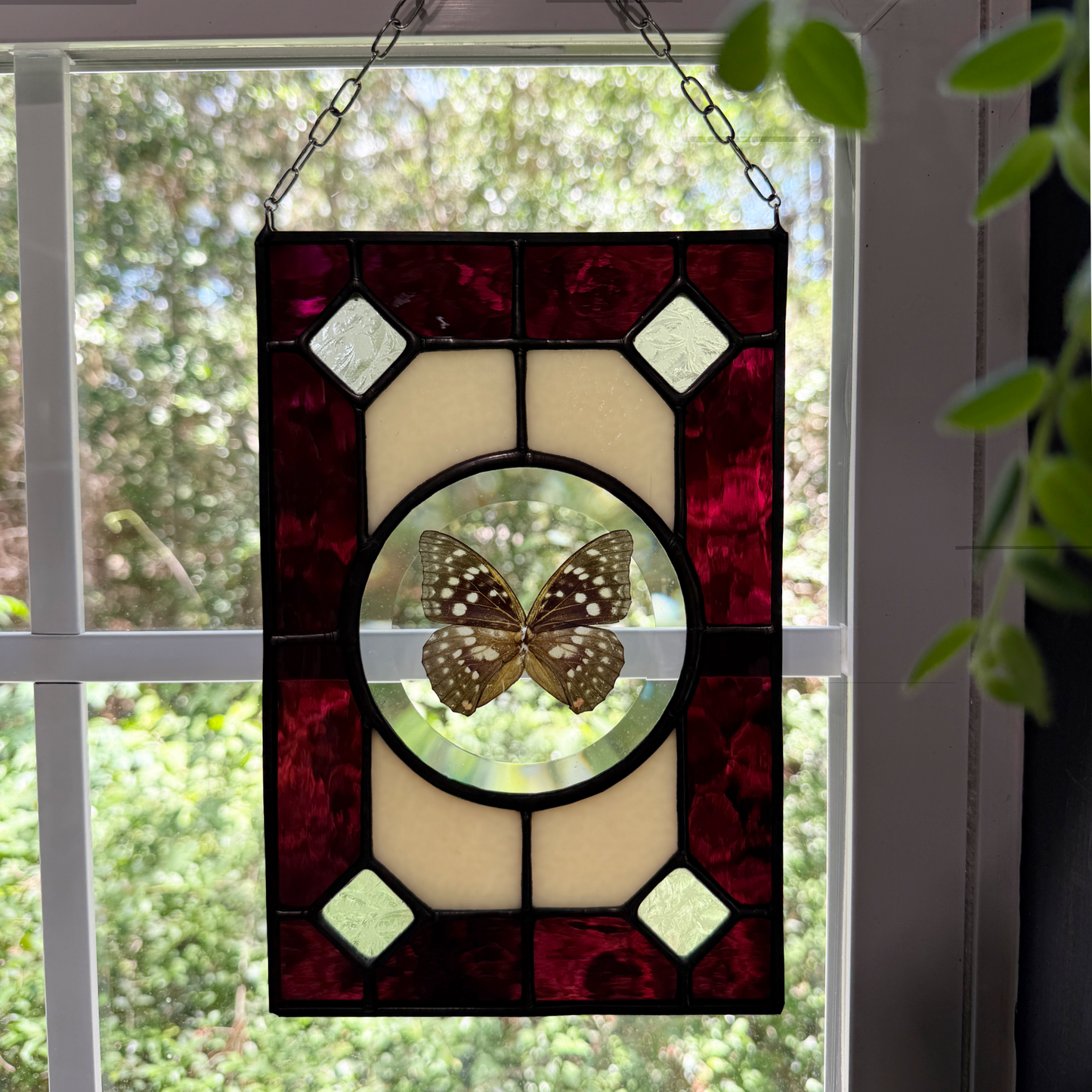 Butterfly Bevel Stained Glass Suncatcher