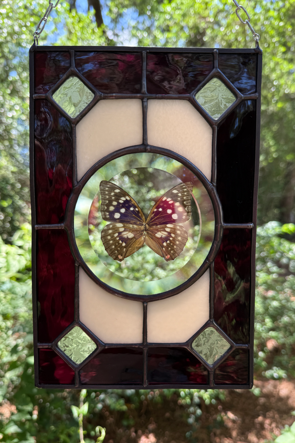 Butterfly Bevel Stained Glass Suncatcher