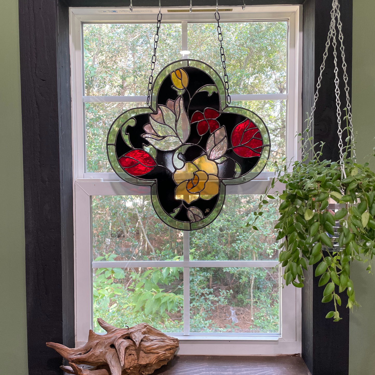 Clara Floral Panel - Black