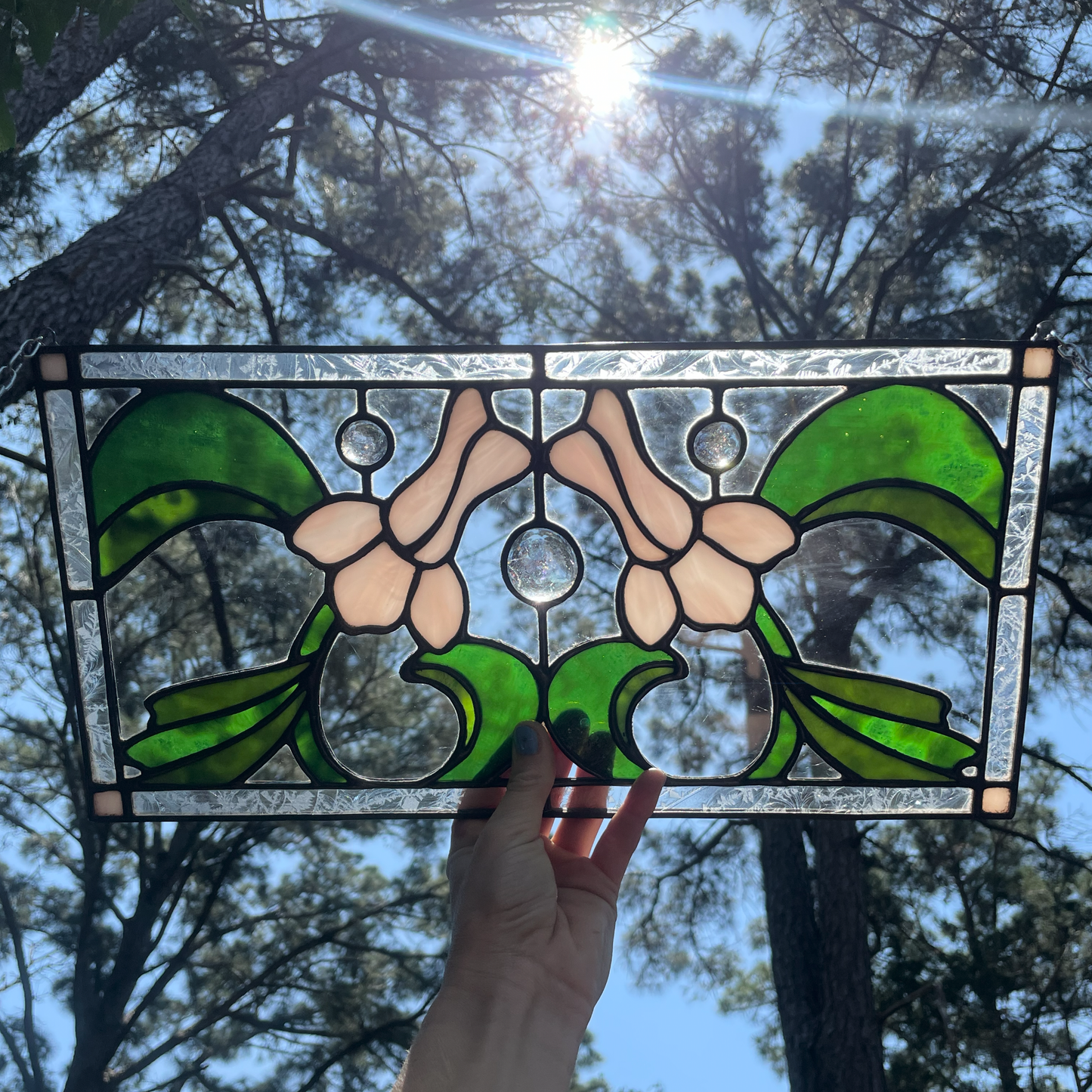 Eternal Pas de Deux Stained Glass Panel