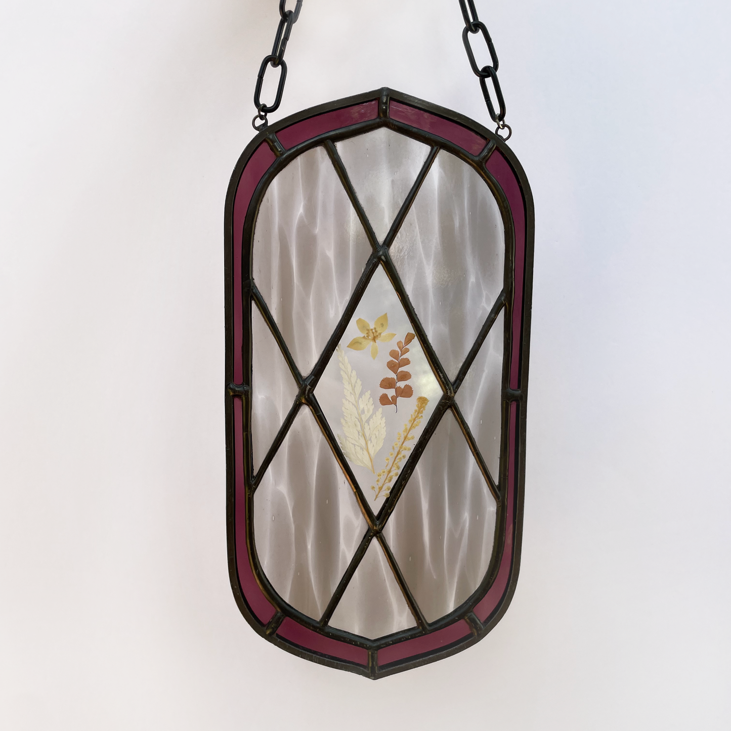 Scarlet Pressed-Floral Suncatcher