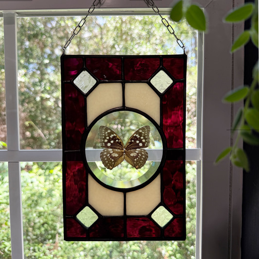 Butterfly Bevel Stained Glass Suncatcher