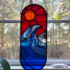 Beach stained glass suncatcher