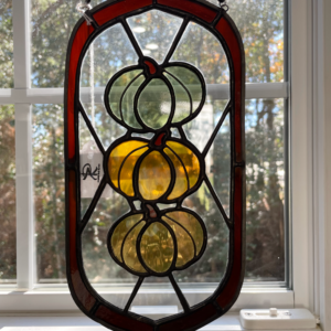 pumpkin stained glass suncatcher